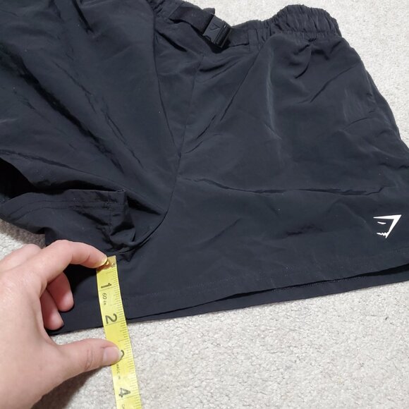 GYMSHARK Buckle Shorts Nylon Hi-Rise Unlined Gym Workout Black Womens Small x 2" - Picture 12 of 13